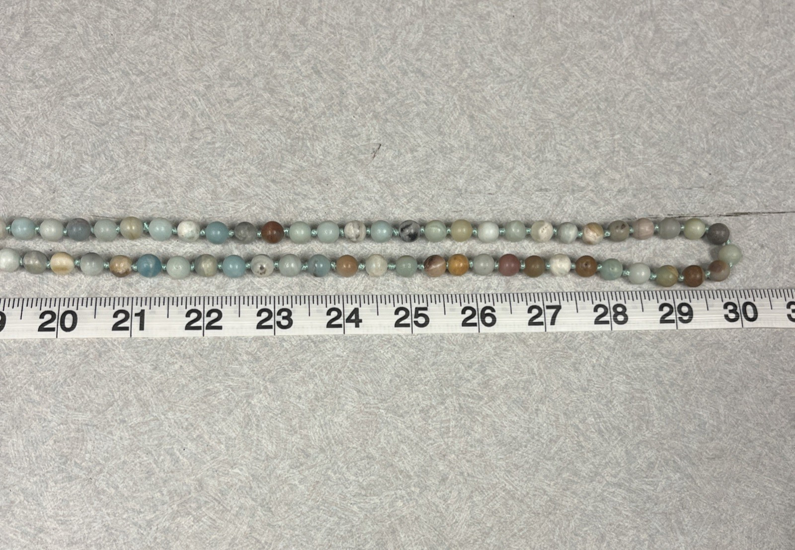 Vintage Amazonite Hand-knotted 60″ Necklace