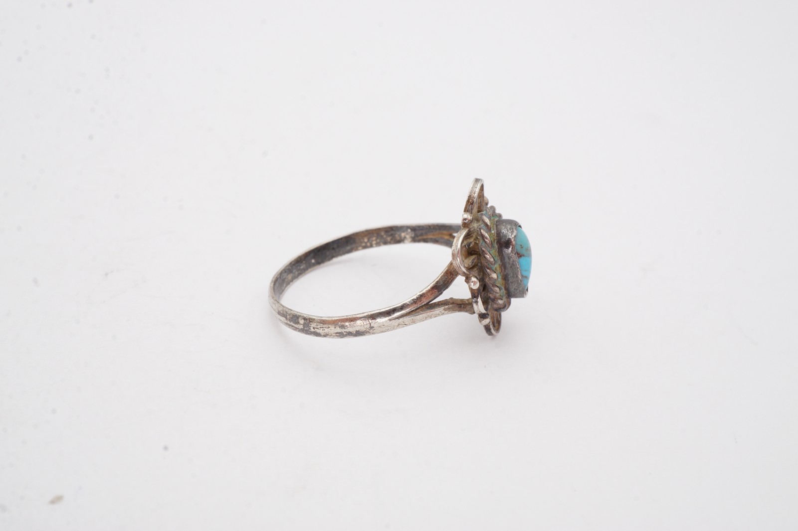 Vintage Sterling Silver 925 Turquoise Ring Size 4.25