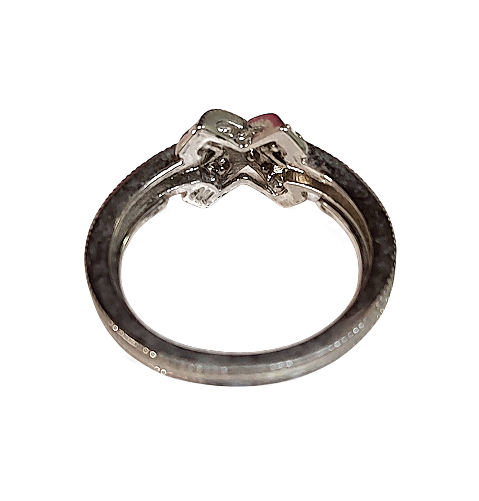 VTG Crisscross Glam Pavé Rhinestone In Stainless Statement Ring Size 9.75 – 11.5