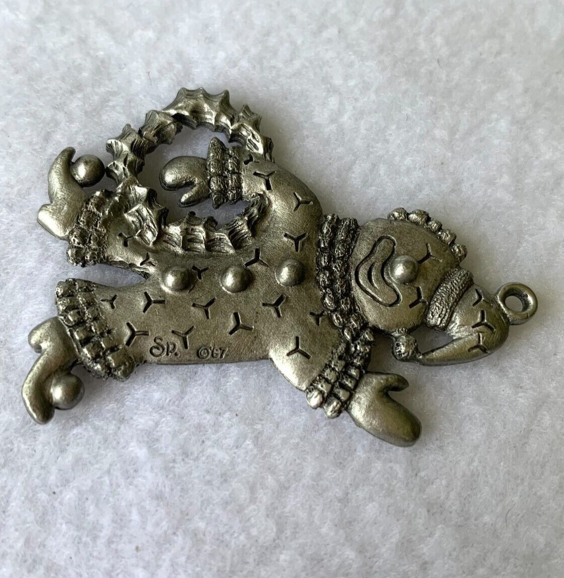 Clown Pendant Vintage 1987 Signed SP Silver Pewter Color 2” tall Funny or Creepy