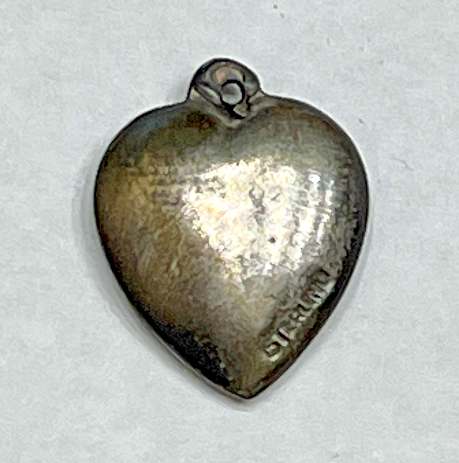 Sterling Silver Heart Flower Charm Puffy Enamel Pansy 925 Vintage Stamped Yellow