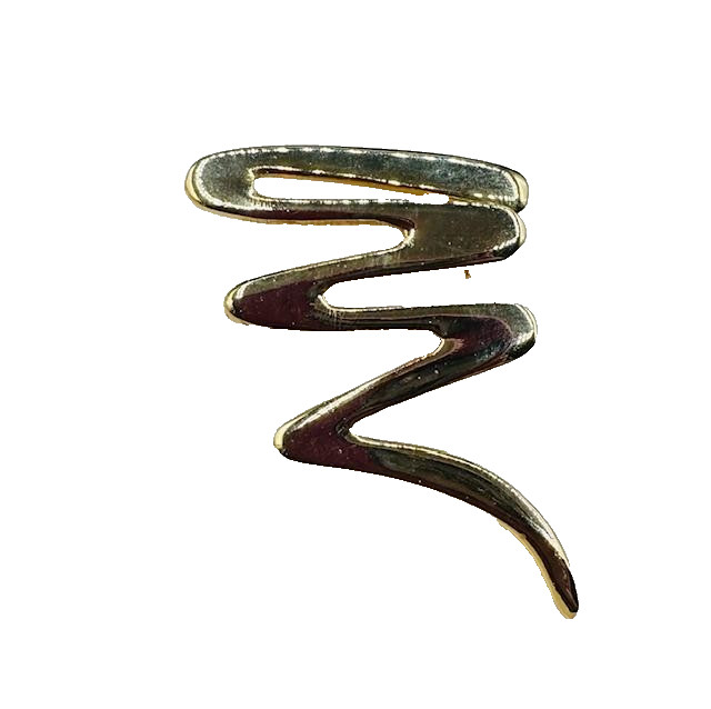 Yellow Gold Tone Zig Zag Brooch