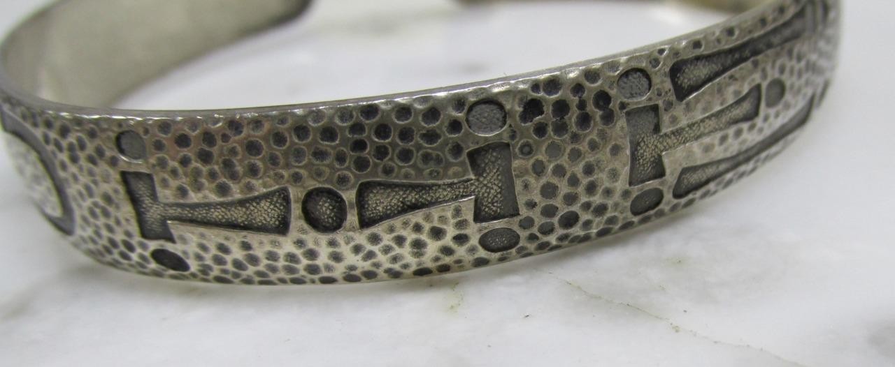 Vintage Wohelo Campfire Girls Sterling Silver Cuff Bracelet ~ 21.4g ~ 3-C269