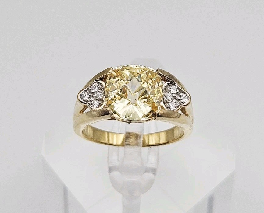 Sterling Silver Vermeil 4 CT Checkerboard Cushion Cut Ornate & White CZ Ring