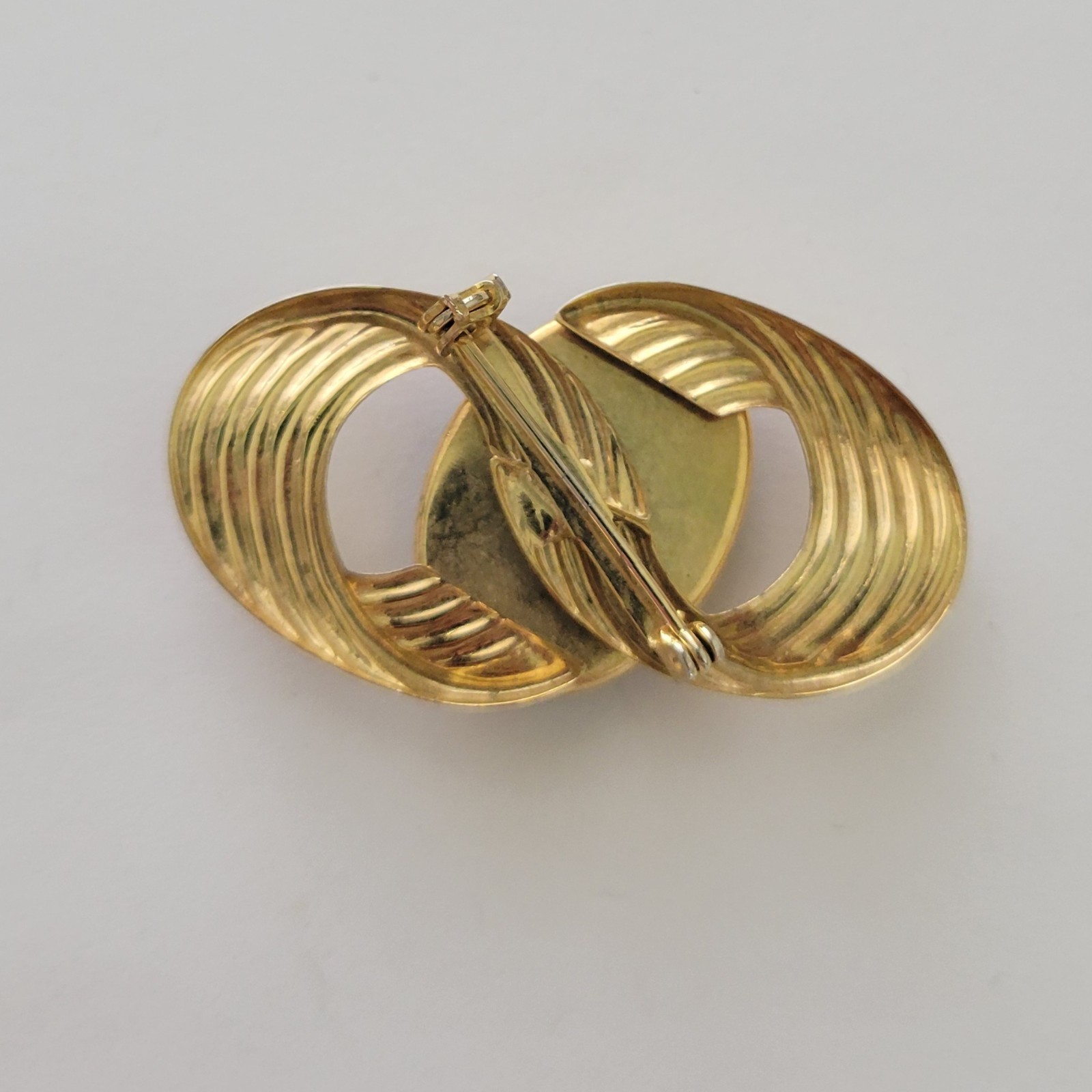 Vintage MCM Brooch Pin Black Faceted Acrylic Stone Gold Tone Coquette Retro