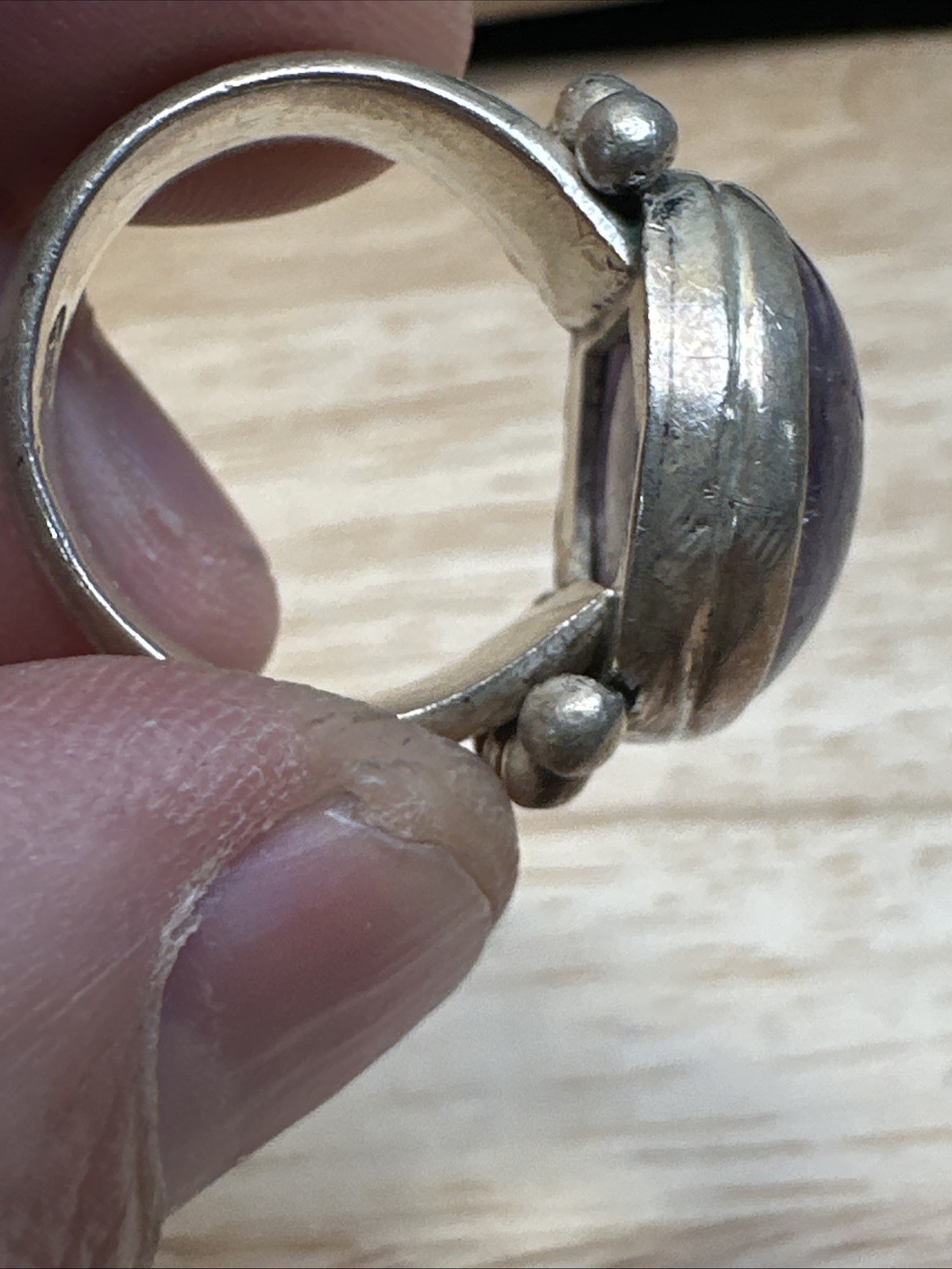 Early 1939-40 William Spratling Size 6.5 980 Silver Amethyst Ring Vintage Taxco