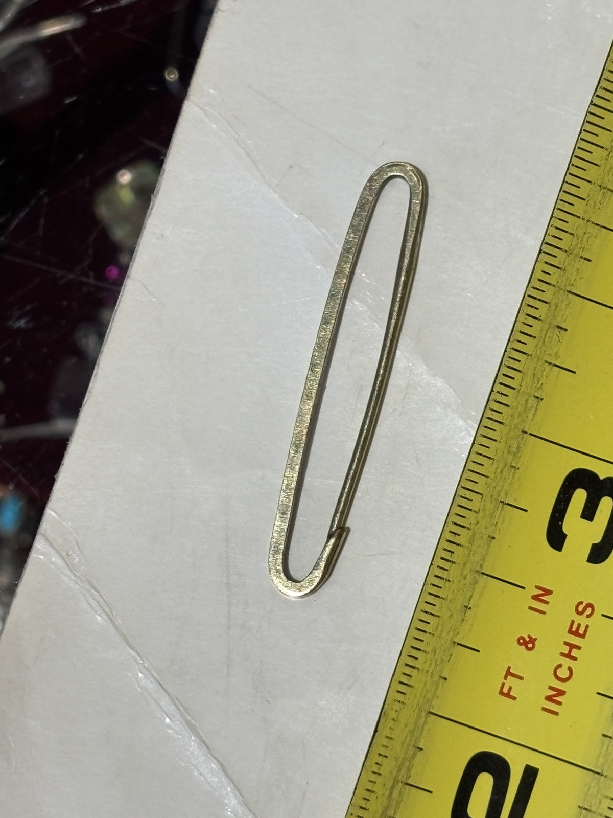 Vintage Krementz Antique Minimalist Pin Brooch Gold Colored Metal