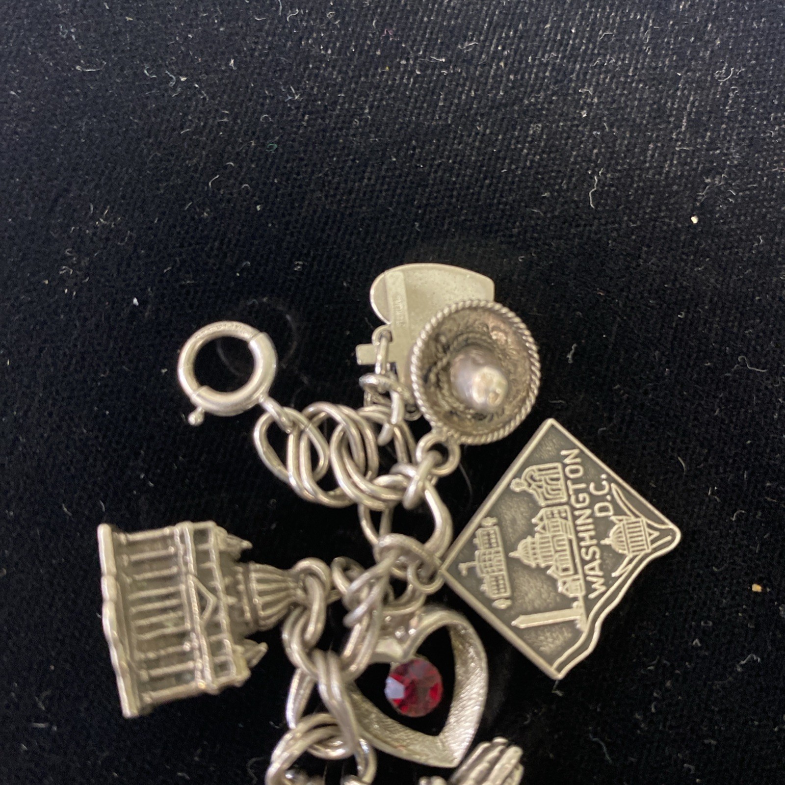 Sterling Silver Overloaded Charm Bracelet 19+ Charms 7 Inches 44g