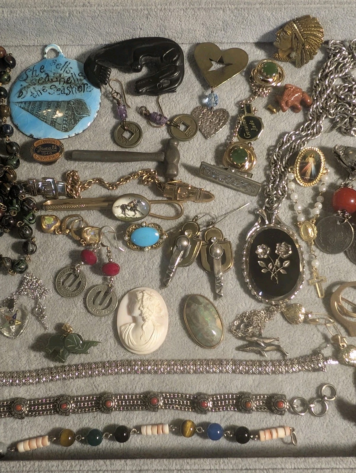 43 Vintage Unusual Wearable Collectible Craftable Jewelry & Nice Items Lot! 925