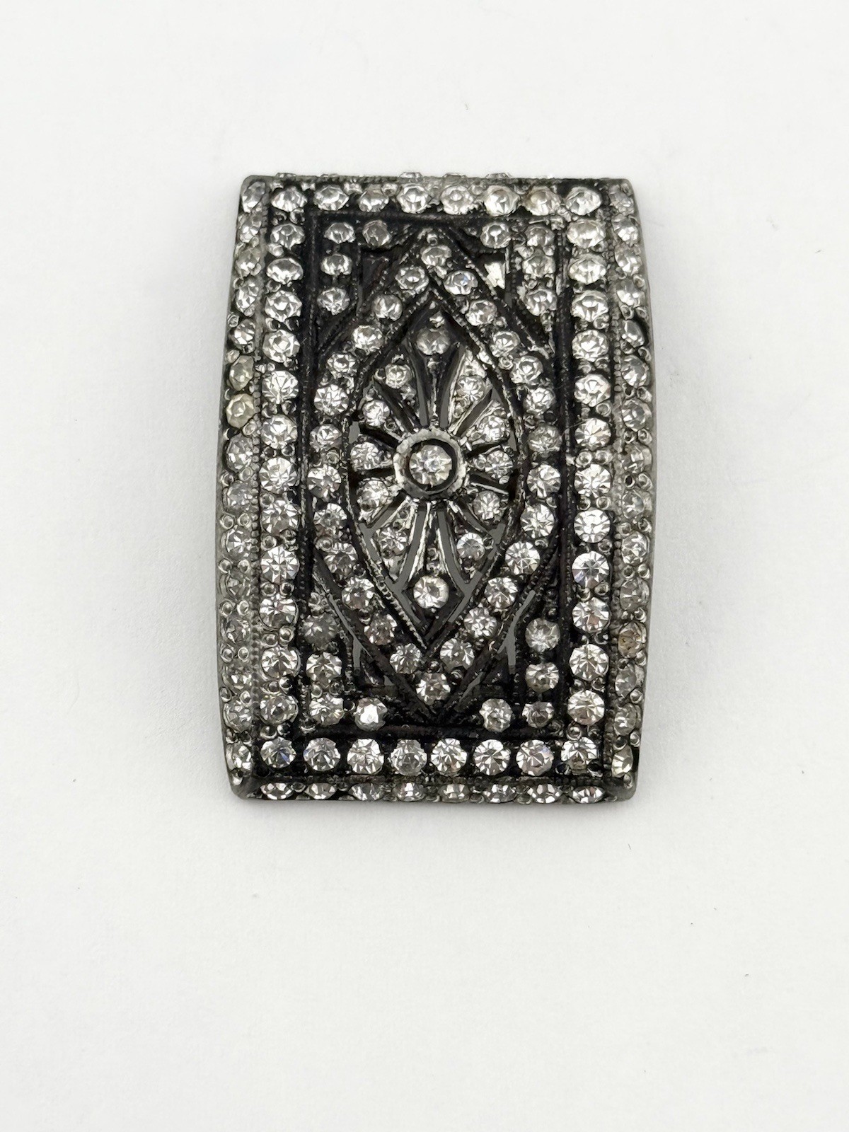 Vintage Fishson Henry Fishel & Son Silverite Buckles W/ Rhinestones