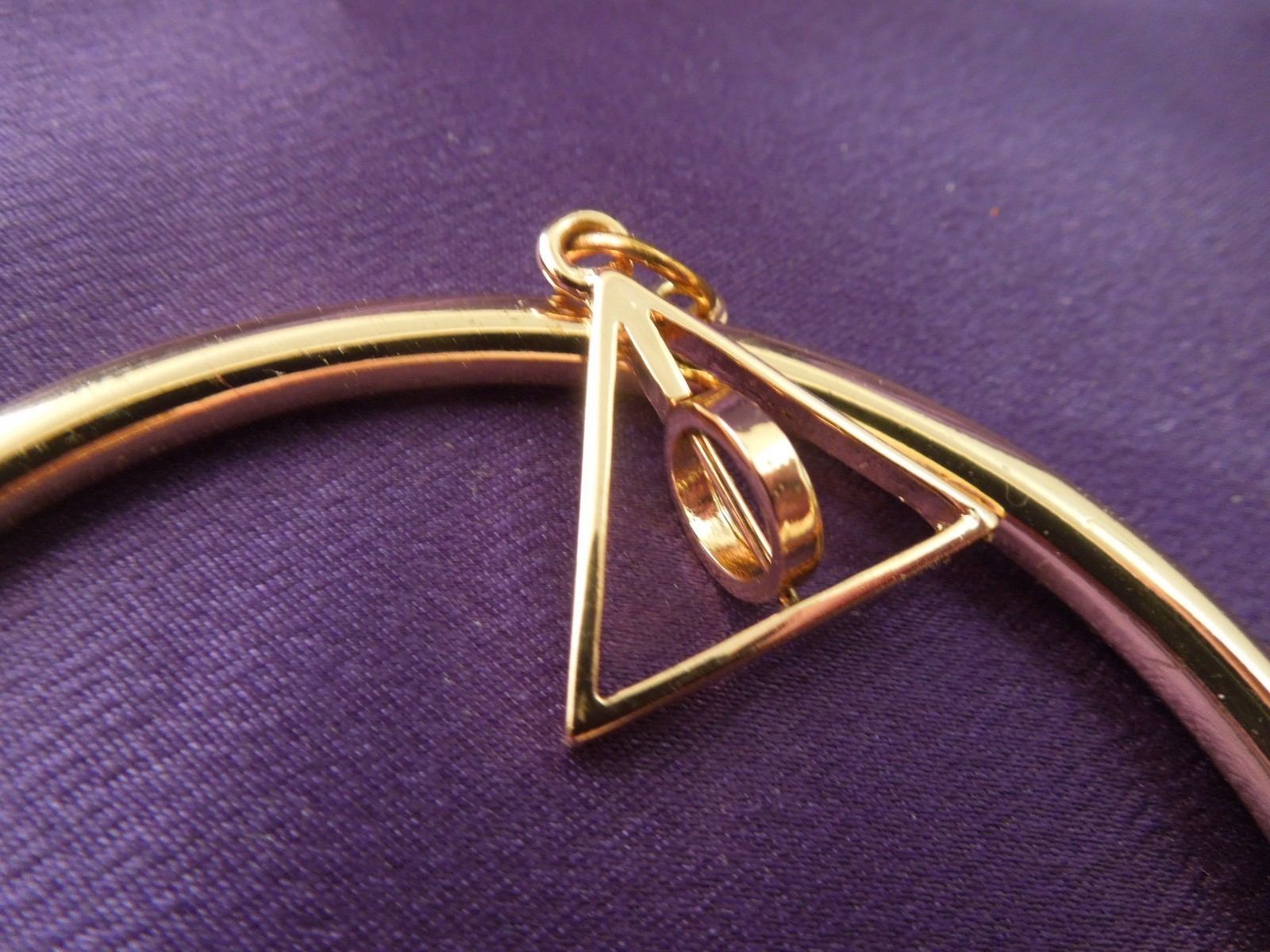Ashley Bridget Artist Designed Gold Tone Bangle Bracelet W/ Charm