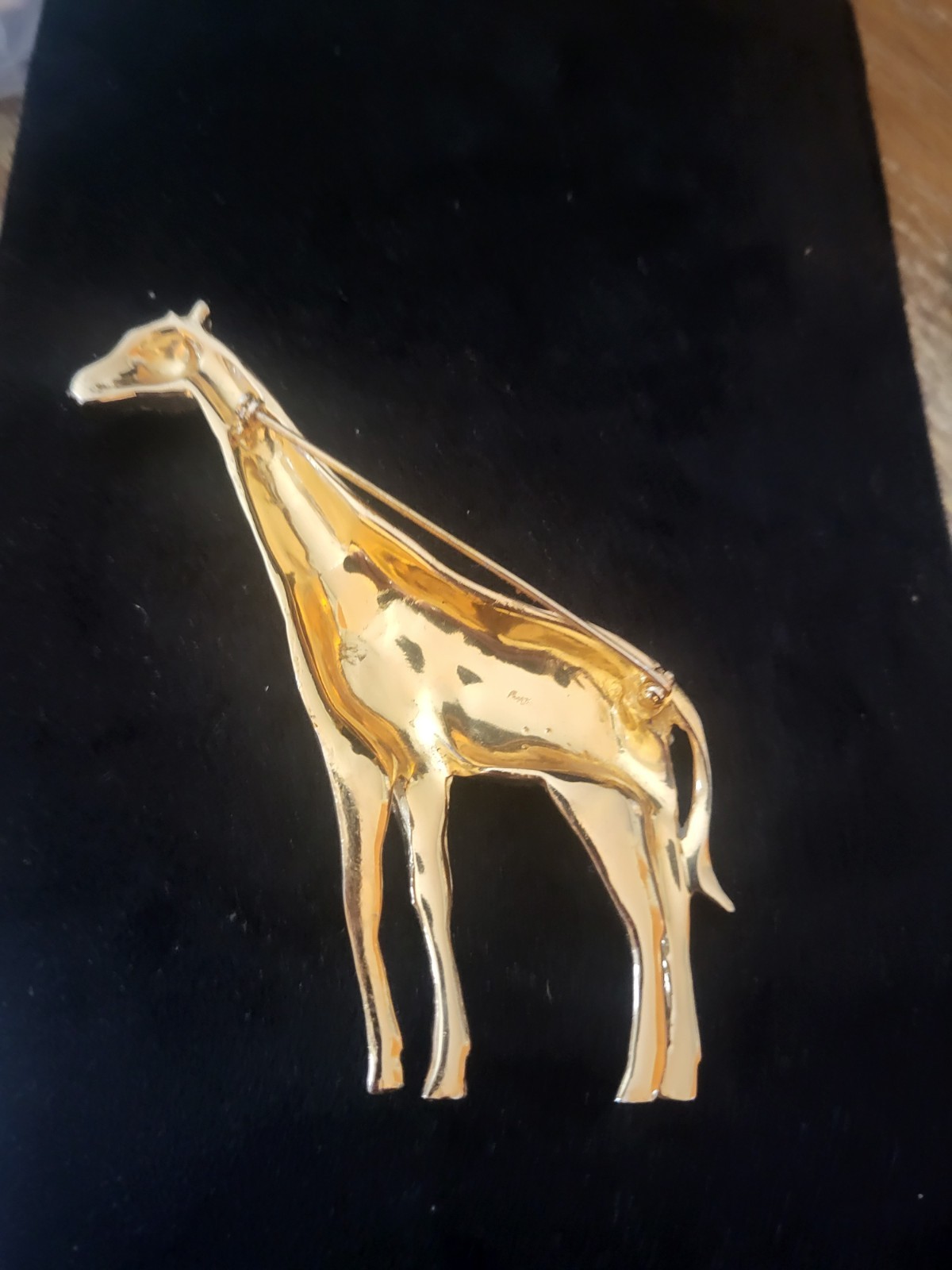 Vtg Signed Coro??GIRAFFE BROOCH Gold Tone Vintage Book piece Missing 4 Stones