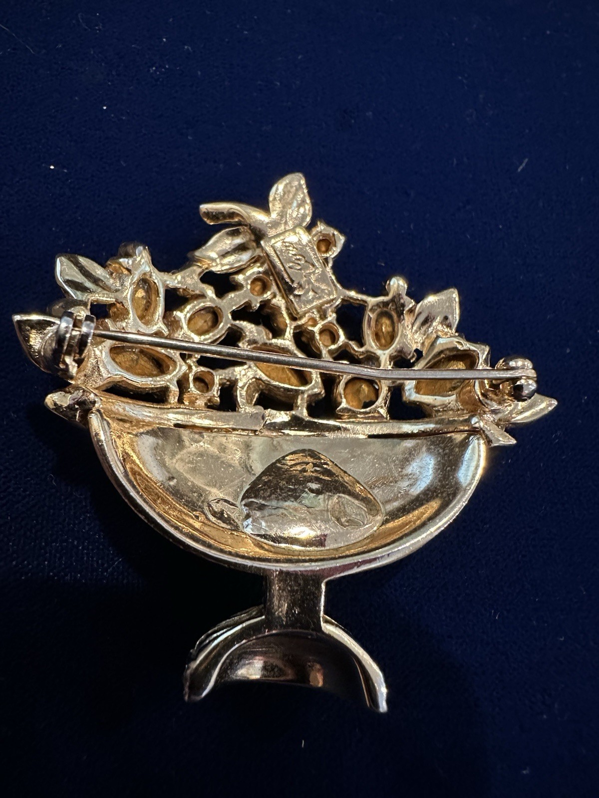 Coro Pegasus Signed Rhinestone Basket Brooch/Pin & Earrings Set Amazing READ