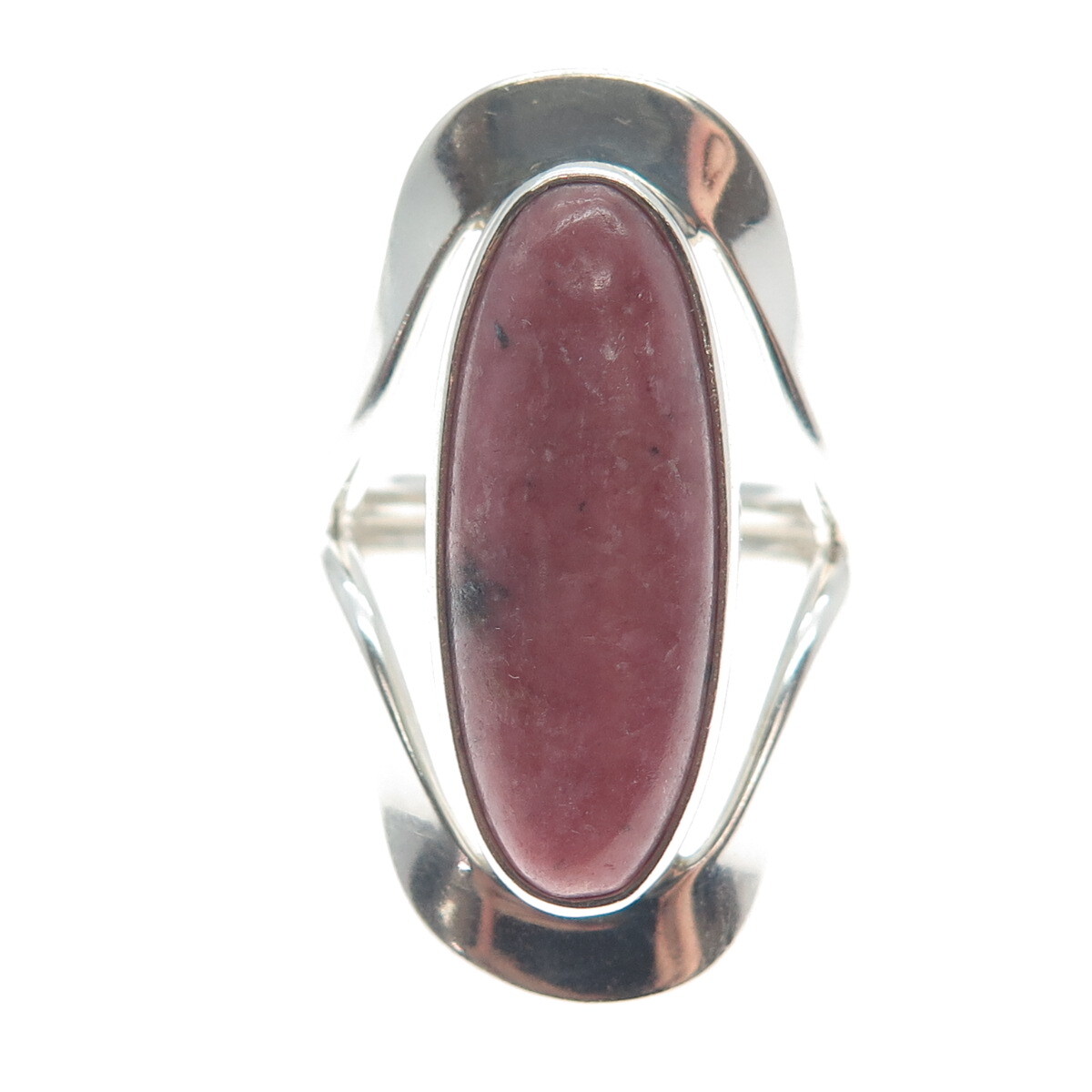 DOMINIQUE DINOUART 925 Sterling Silver Vintage Mexico Real Rhodonite Ring Size 8