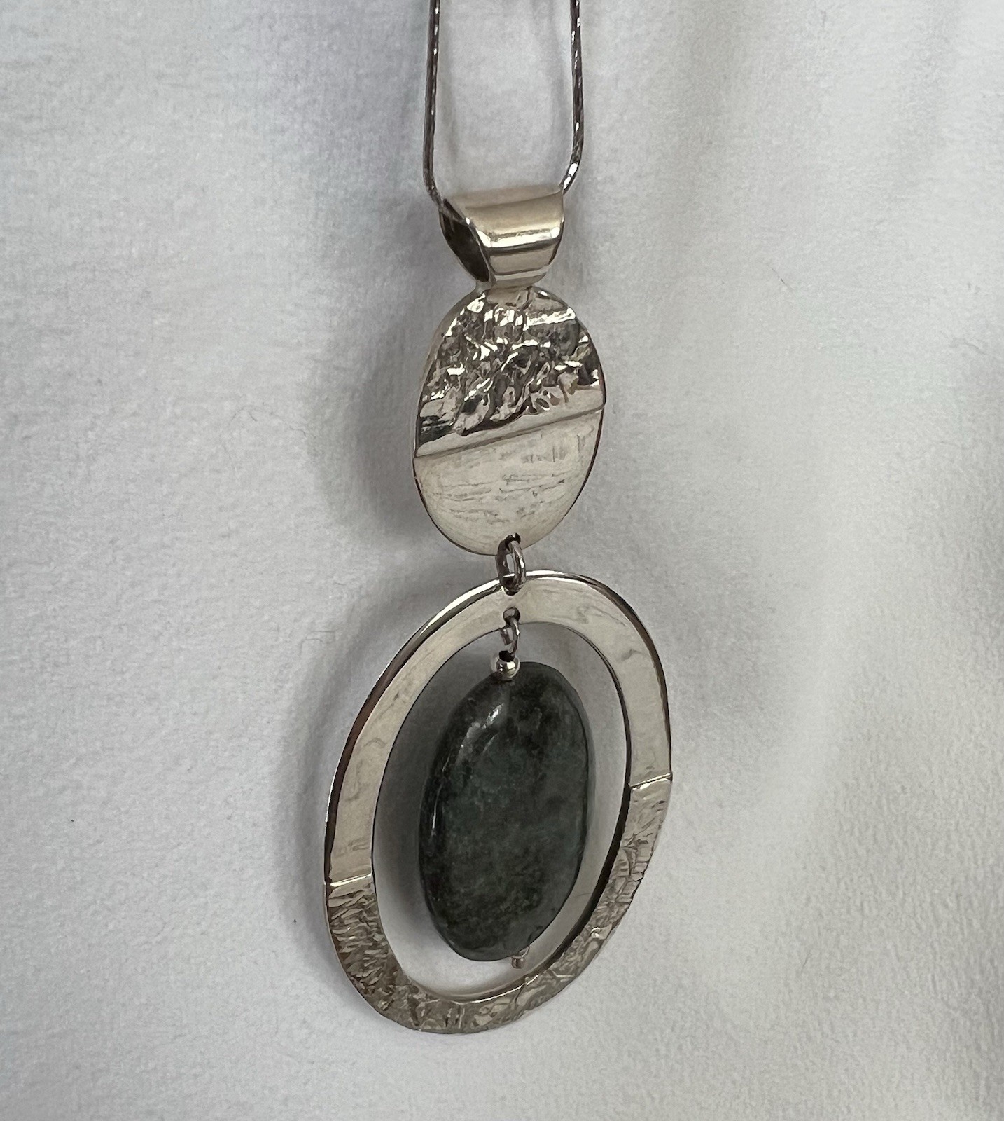 Vintage Dominique Dinouart DDD Ruby Zoiste Oval Sterling Silver 925 Pendant