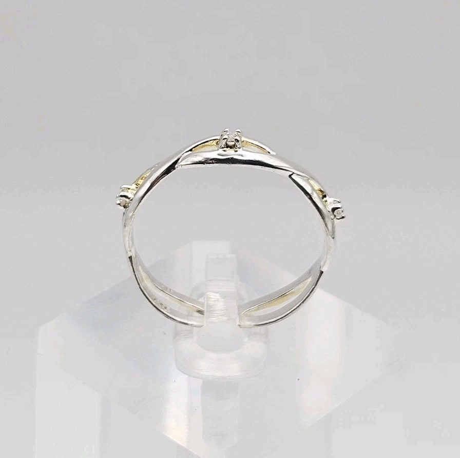 Charles Winston CW Sterling Silver CZ Looped Band Ring Size 8.5