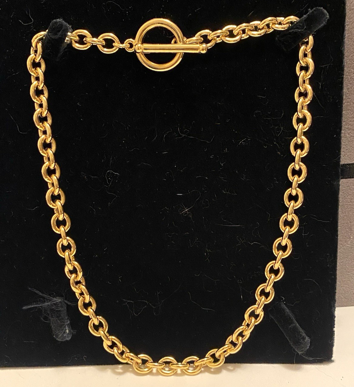 Vintage Piscitelli Gold Tone Necklace Signed Toggle Closure 18 Inches