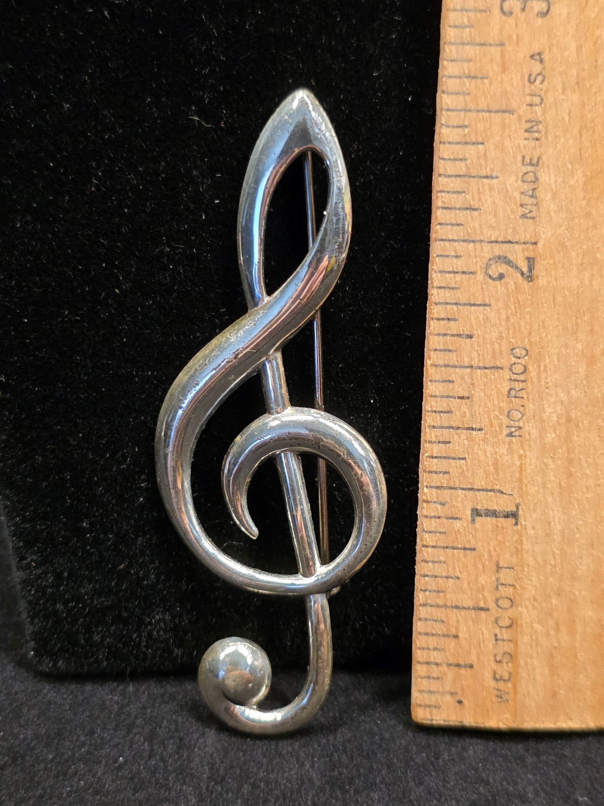 Sterling Silver G Clef Pin – 4.25 grams