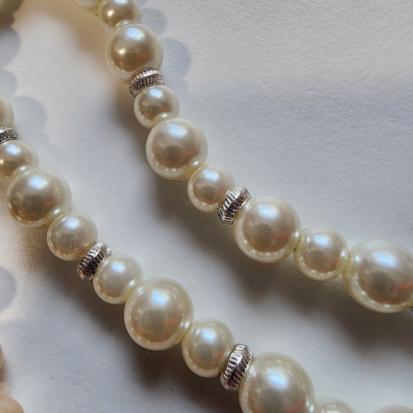Lot Of 3 Vintage Faux Pearl / Beads Bracelets Necklace Choker Round Stretch