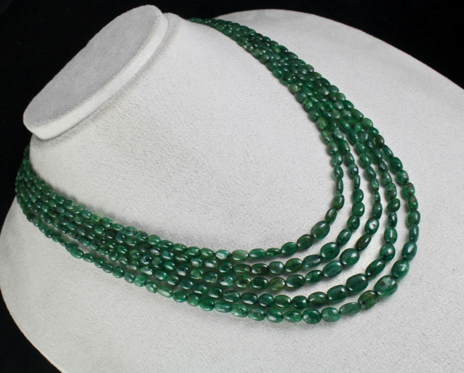 Certified Vintage Natural Emerald 308ct Beads Nugget Gemstone Necklace Women’s