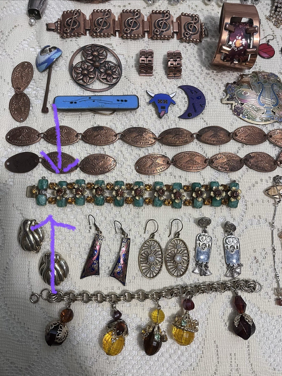 Mixed Lot Vintage Costume Rhinestone Jewelry Mod Retro Trifari Monet Renior