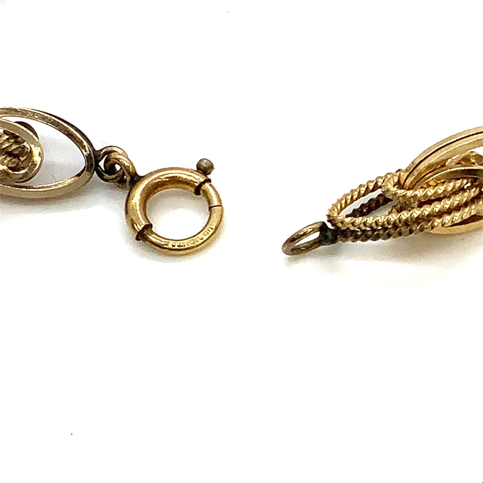Vintage Sign 12k Gold Filled Retro Decorative Double Rolo Link Chain Bracelet 7