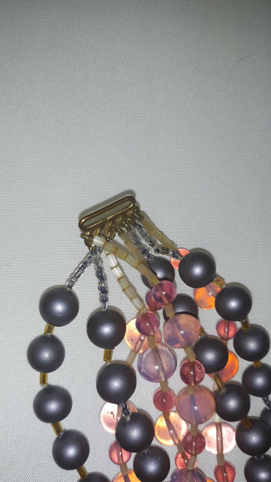 VINTAGE “ORNELLA” COLLECTIBLE NECKLACE 8 Strand,  MADE IN ITALY Pinks & Purples.
