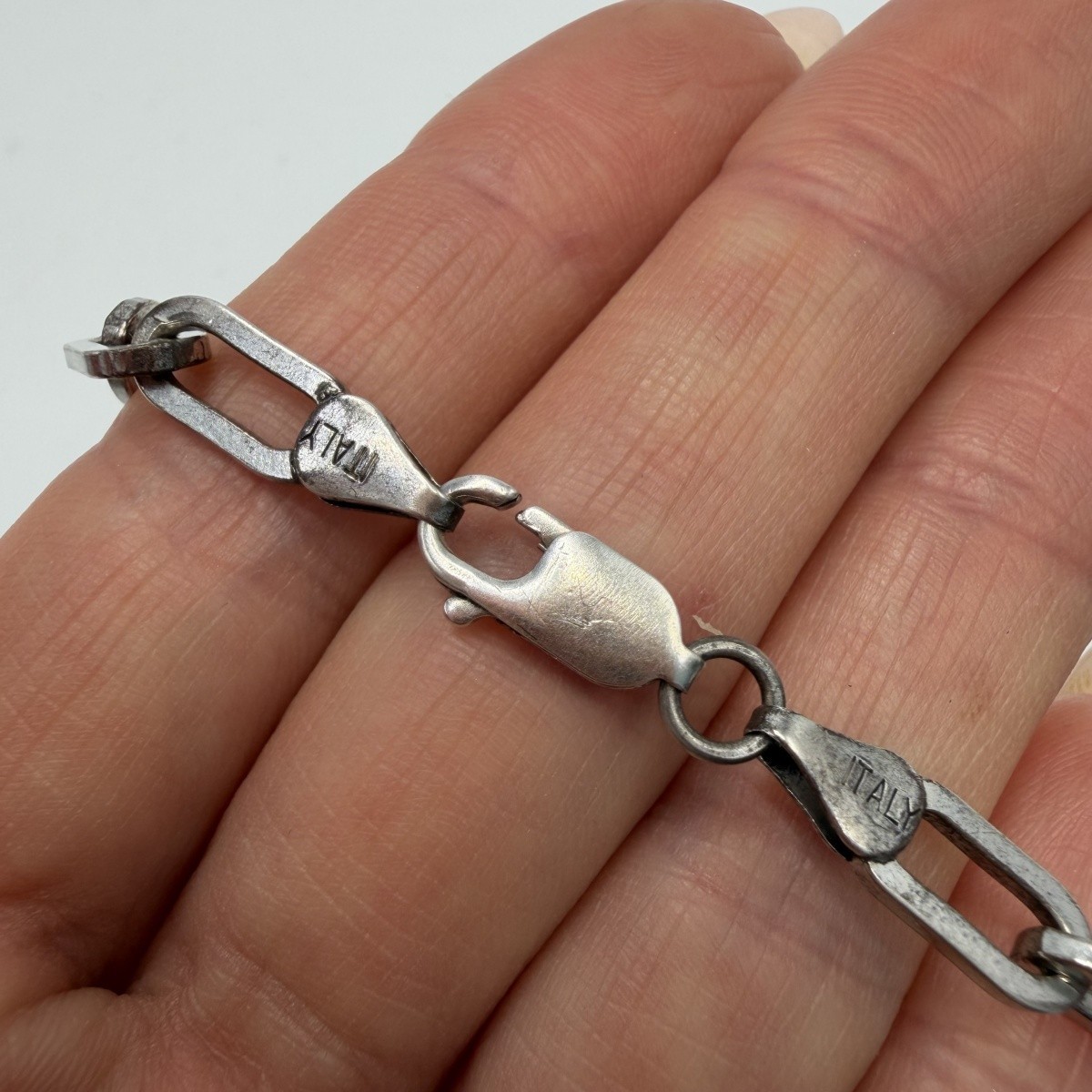 Vintage Italy 925 Sterling Silver Men’s Chain Necklace Unisex Jewelry 31.5g