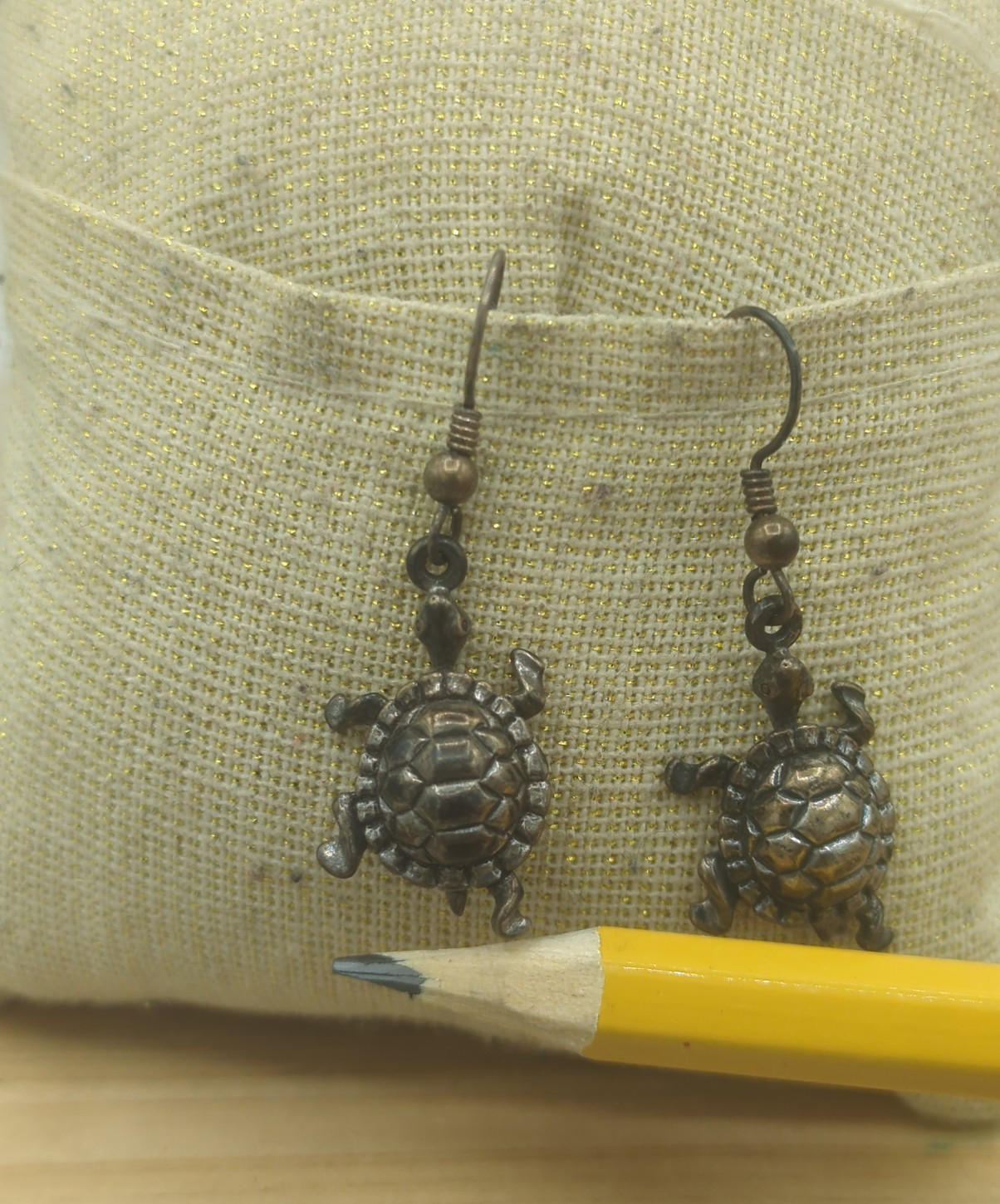 Sterling Silver Turtle Tortoise Dangle Earrings 925 Vintage