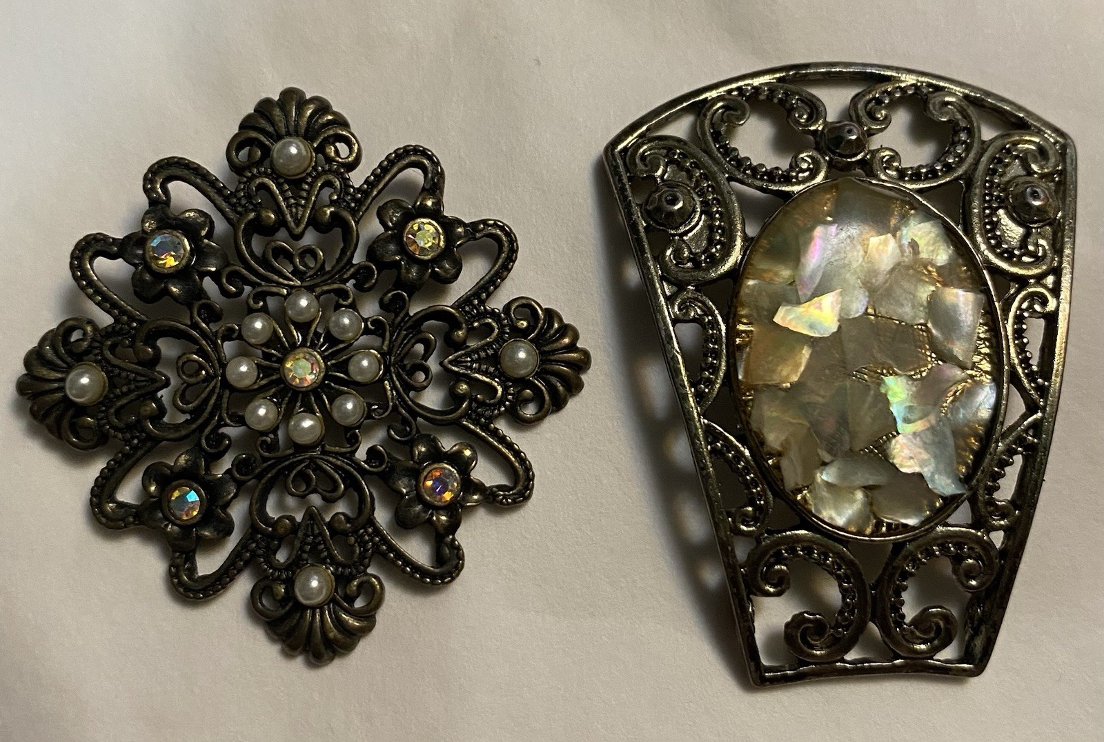 DIY Vintage Victorian Style Pendants Abalone Crystal Pearl Approximately 1.5-2”