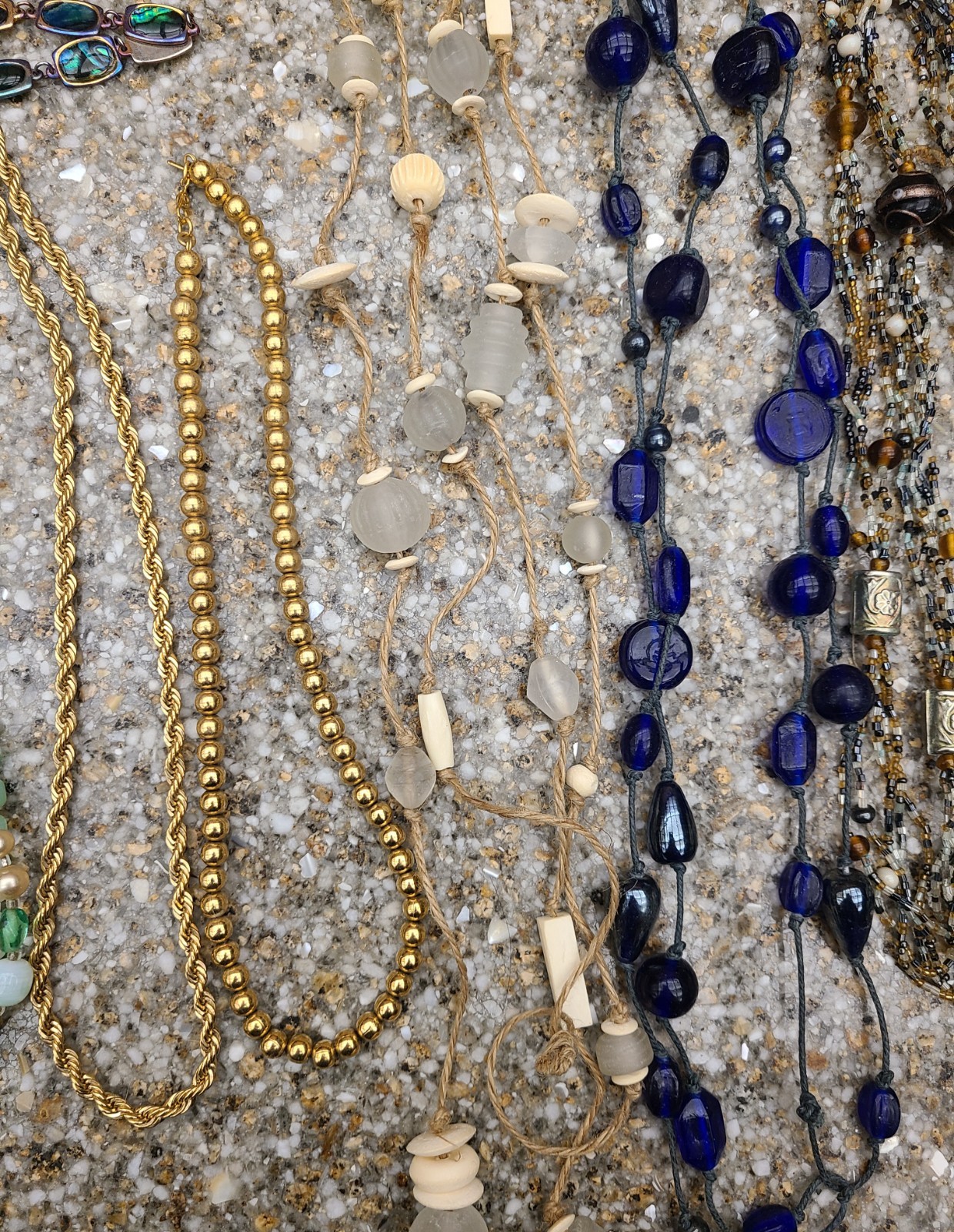 Vintage Costume Jewelry Lot Necklace Bracelet Earring Beaded Glass Pearl Gold Cl