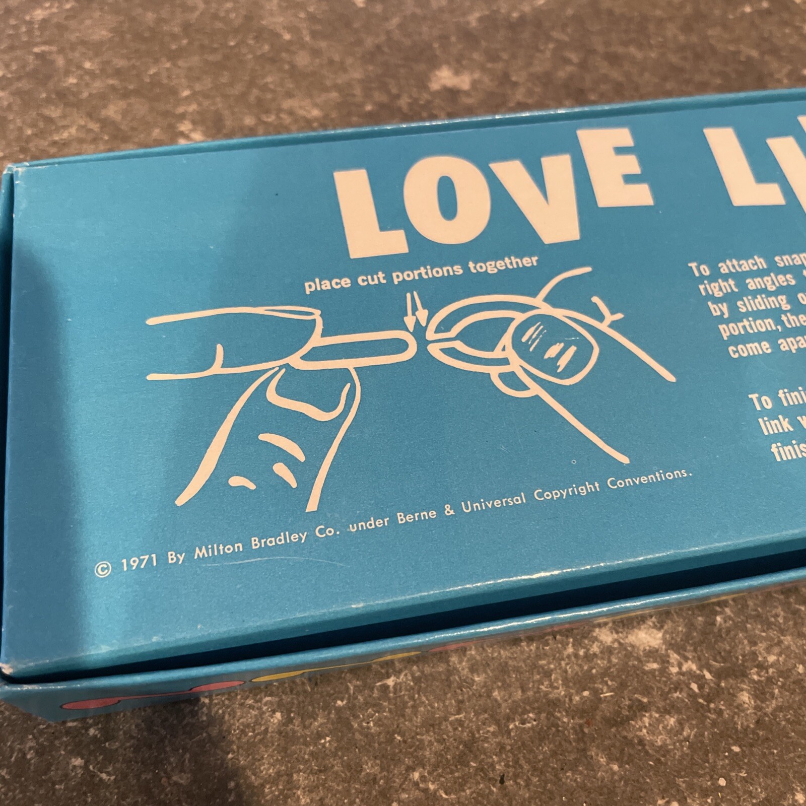 Vintage 1971 Milton Bradley Love Links Jewelry Box Plastic