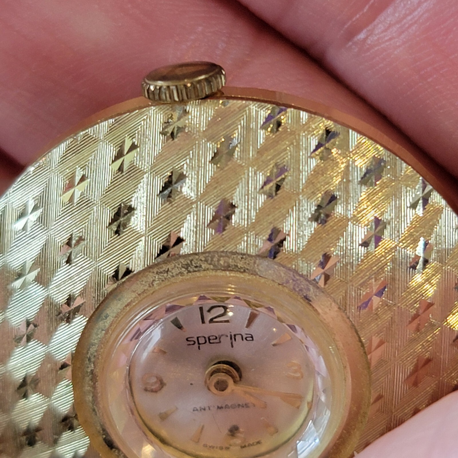 Sperina Swiss Antimagnetic Manual Winding Chain Watch – Needs Repair Not Running