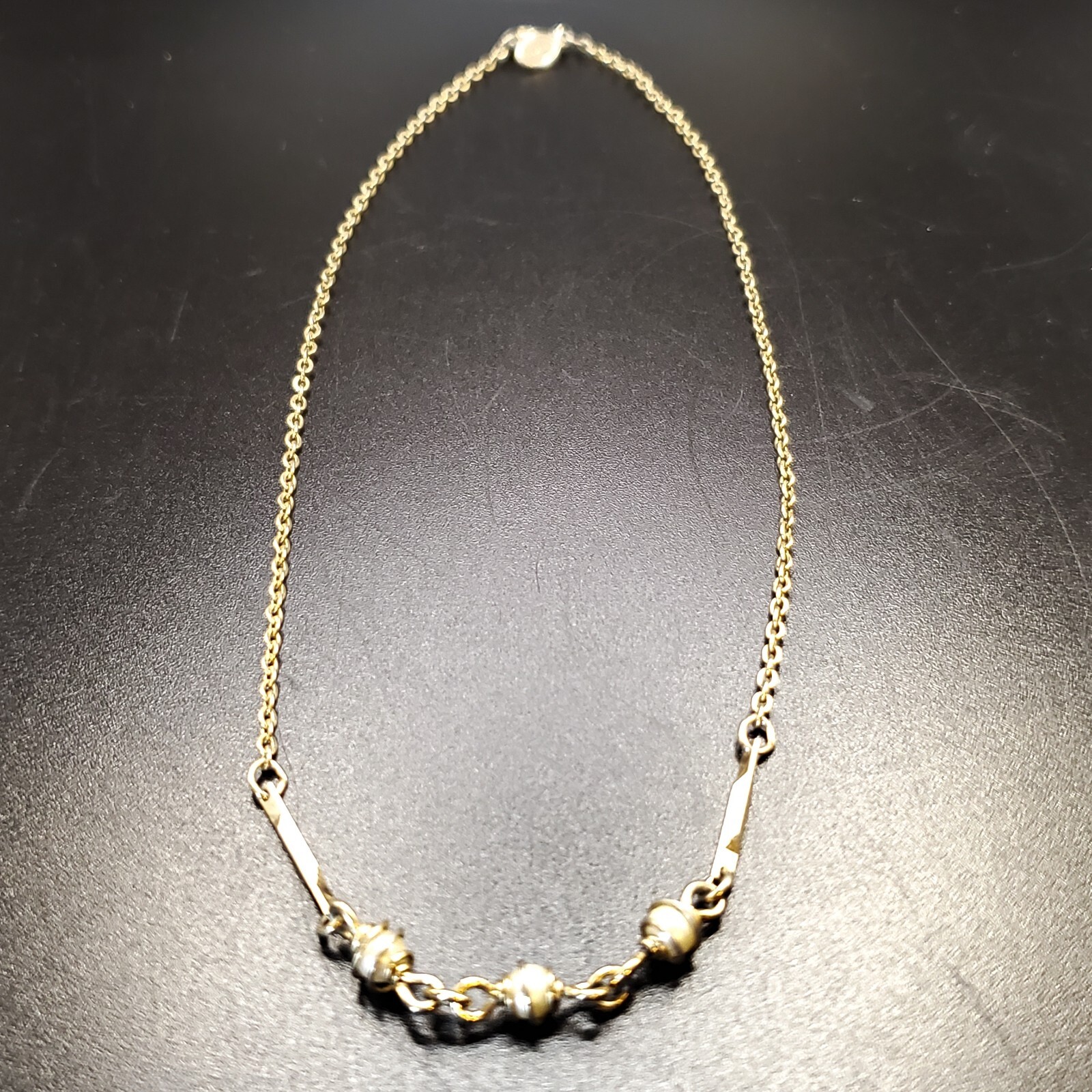 Choker Length Vintage Avon Dainty Wire Wrapped Pearl Necklace. Gold-Tone 14″