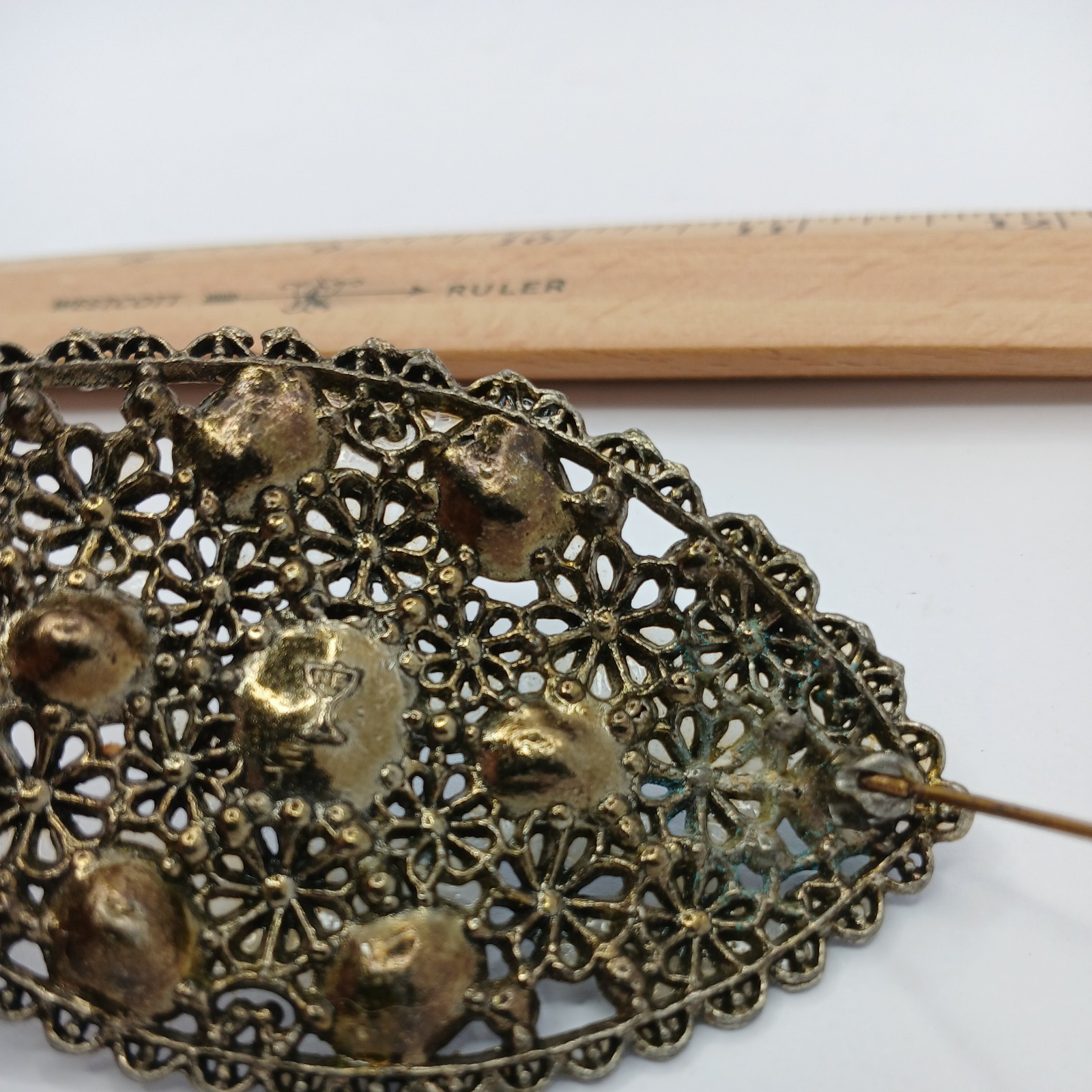 New England Works Brooch Pin Czech Rhinestones