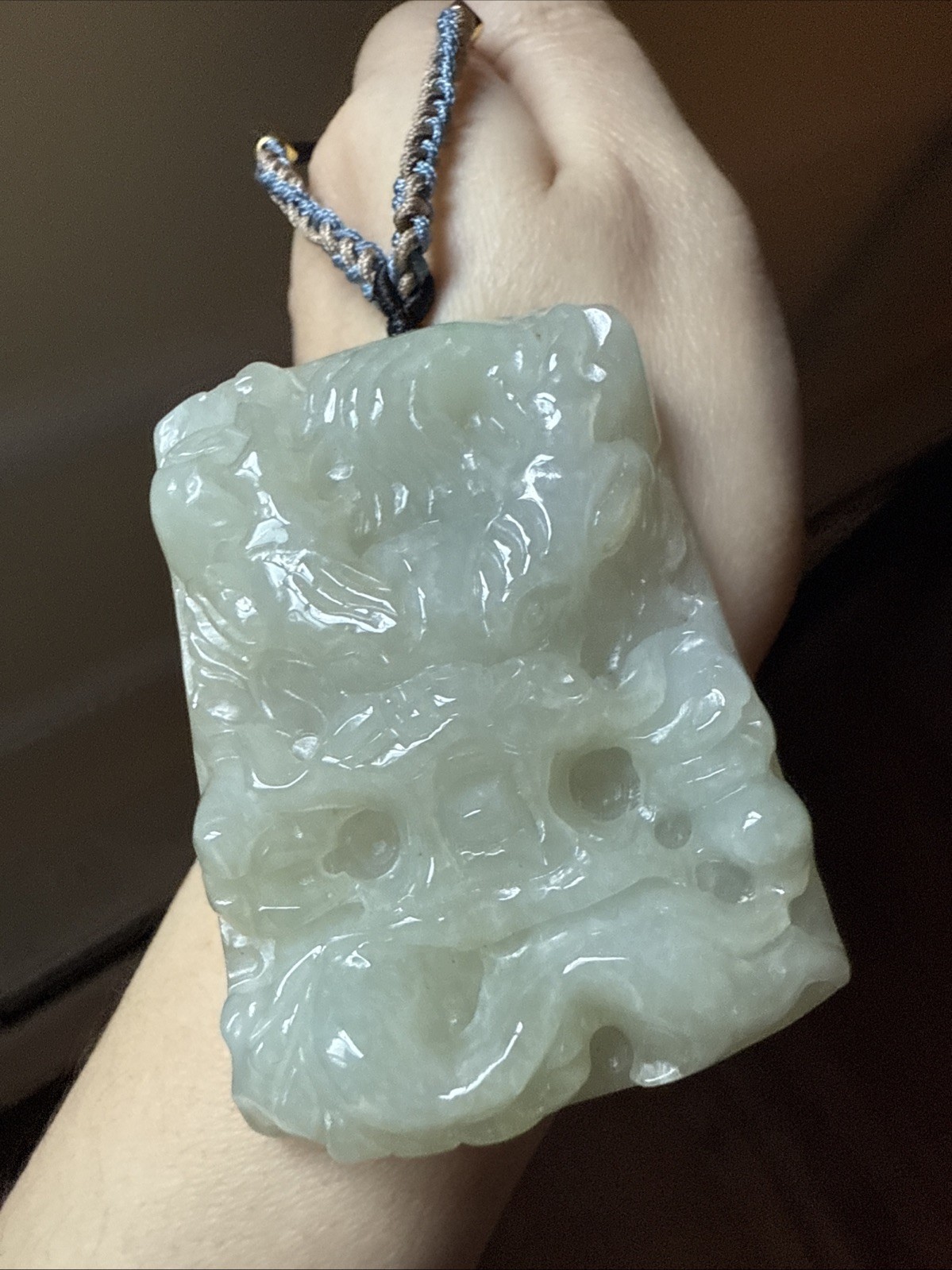 Certified Grade A Burma Jadeite Hand Carved Dragon 純天然翡翠A貨糯冰種水厚龍牌