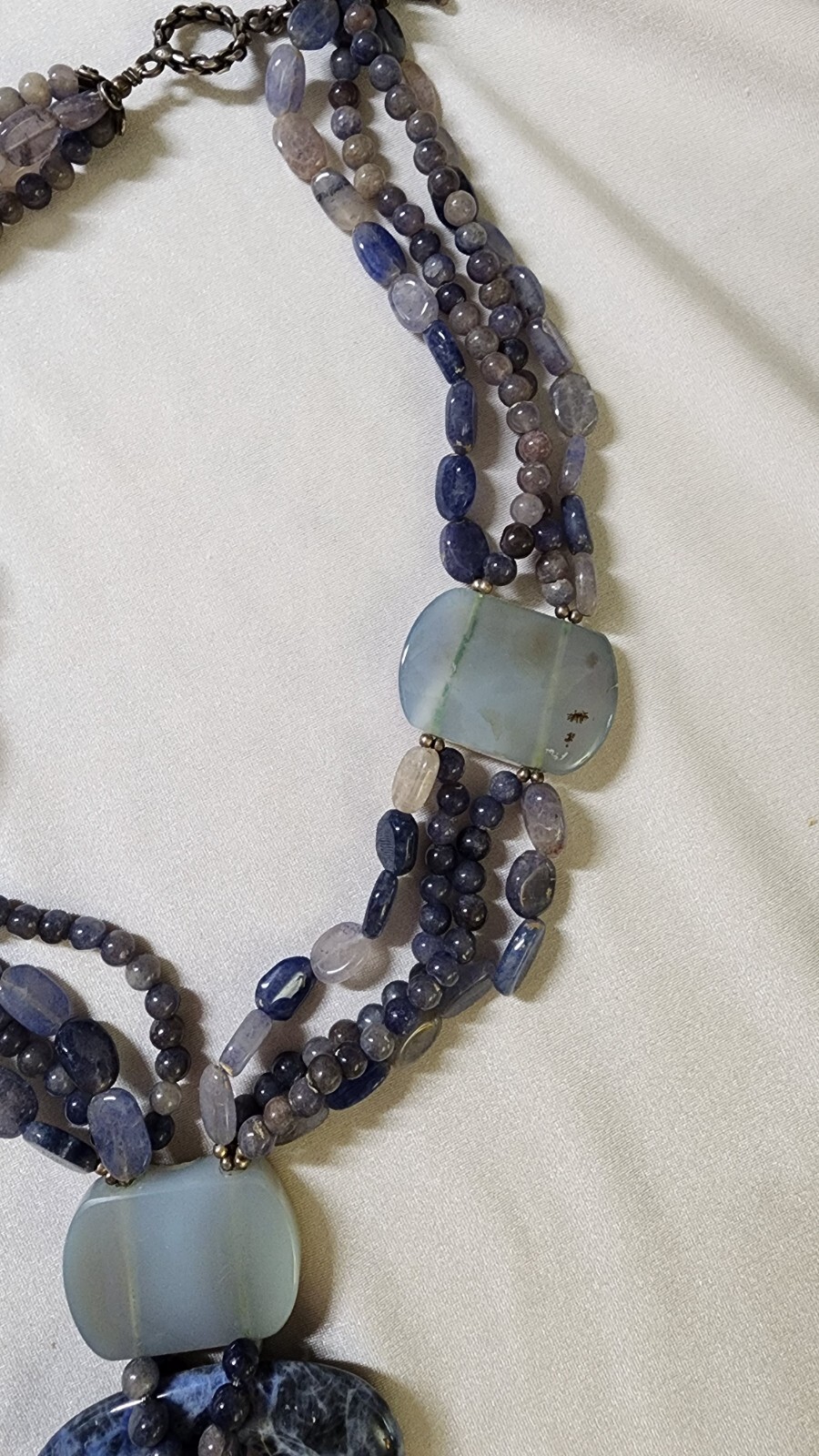 Amy Kahn Russell AKR Sterling Silver Druzy Lapis 925 Chunky Necklace Vintage