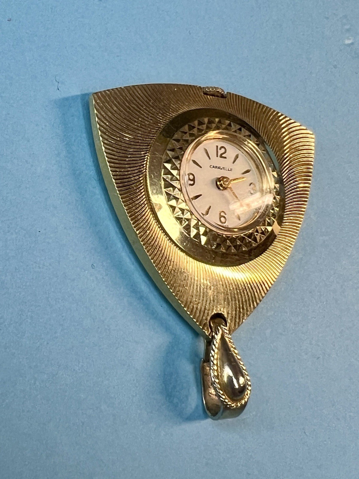 Ladies Vintage Caravelle By Bulova Pendant Watch Gold Tone Manual Swiss Works