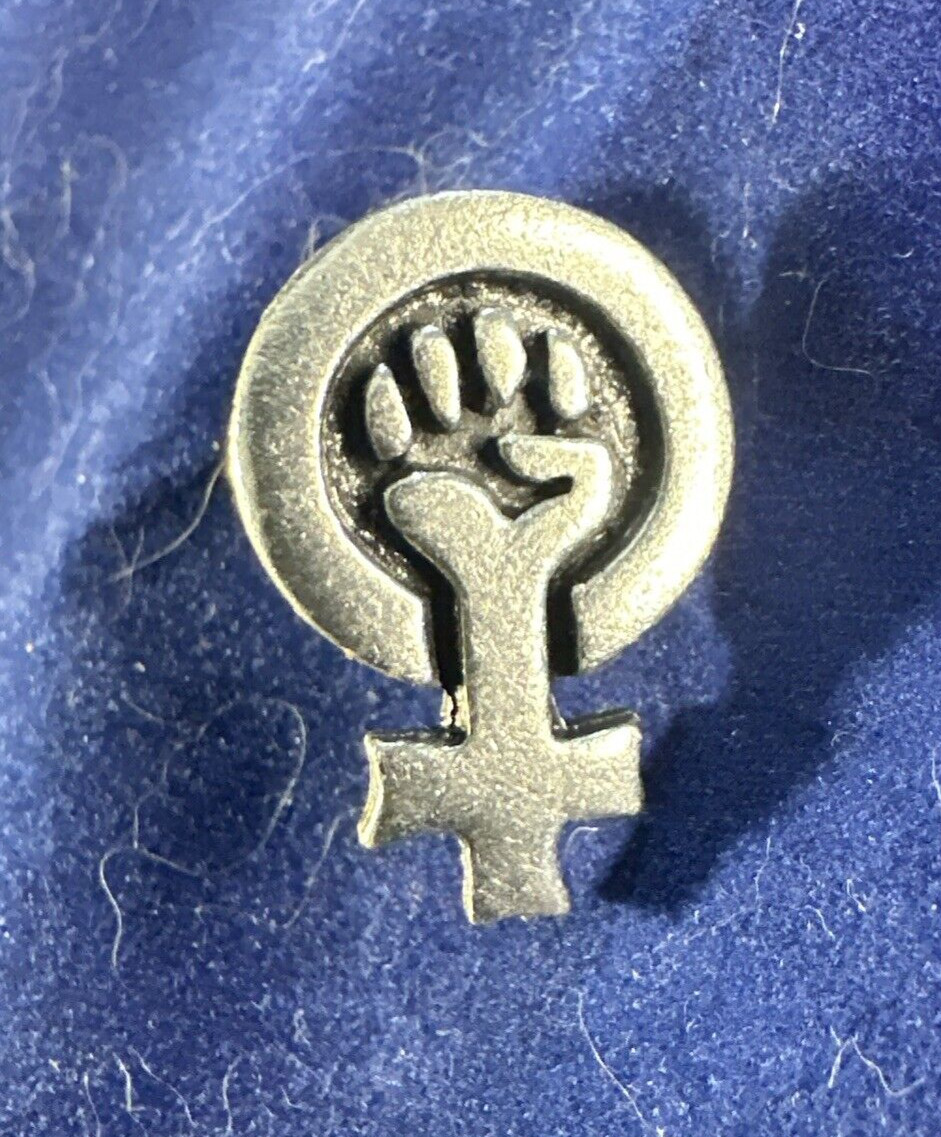 Clift Small Pin Power Of The Vote! Fist Cross Brushed Nickel Resist Stand Up Now