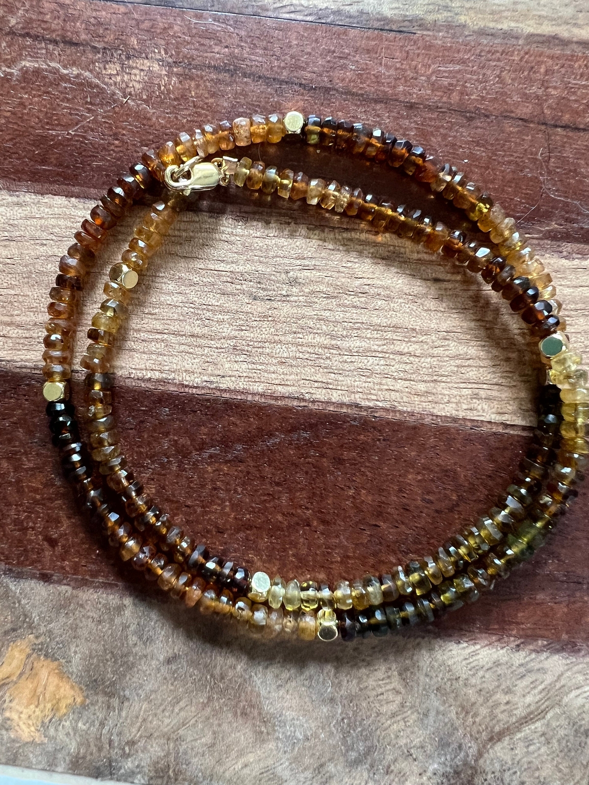 Labradorite Silverite Double Strand Beaded Necklace Non-Tarnish Silver Plated P