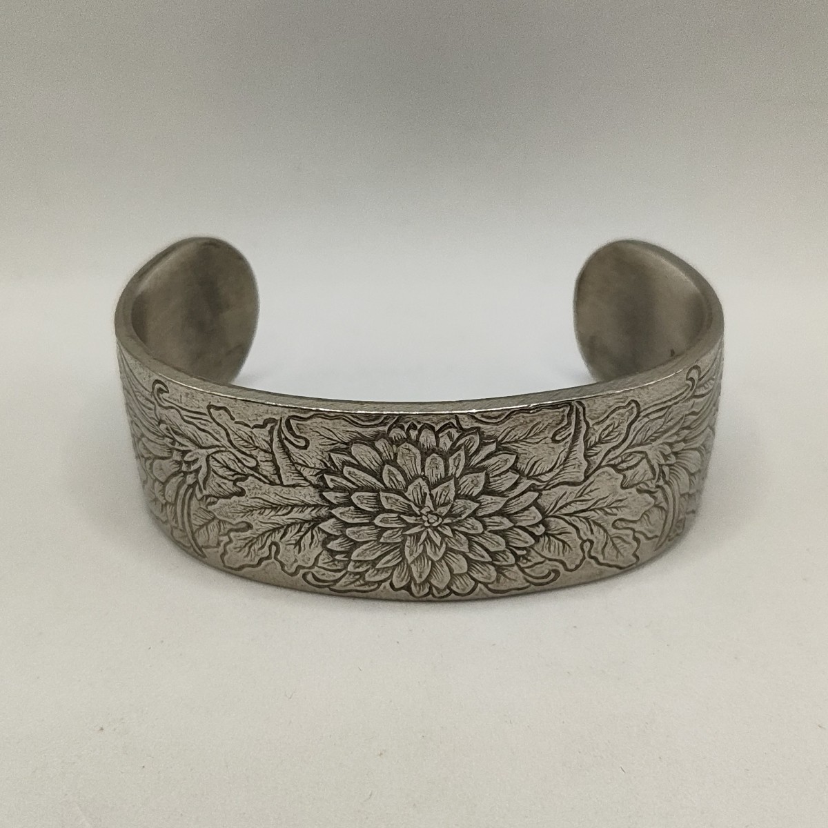 Salisbury Pewter Classic Flower Of The Month Cuff Bracelet November Floral Art