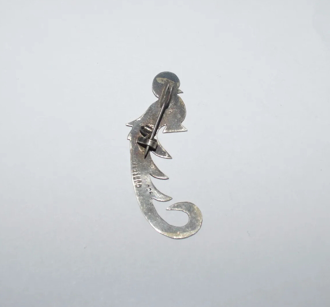 VINTAGE GUATEMALA 900 SILVER QUETZAC BIRD PIN BROOCH