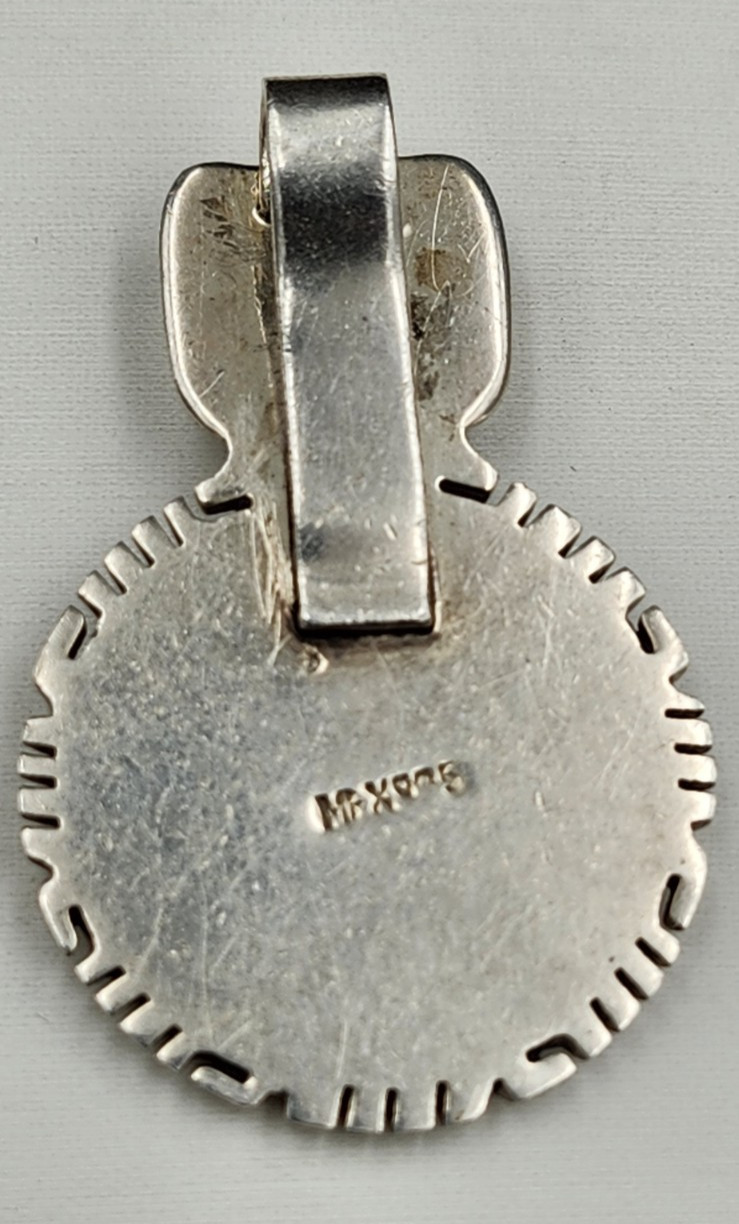 Old Vintage Sterling Silver 925 MEX ID Mexican Identification Pendant 13 grams