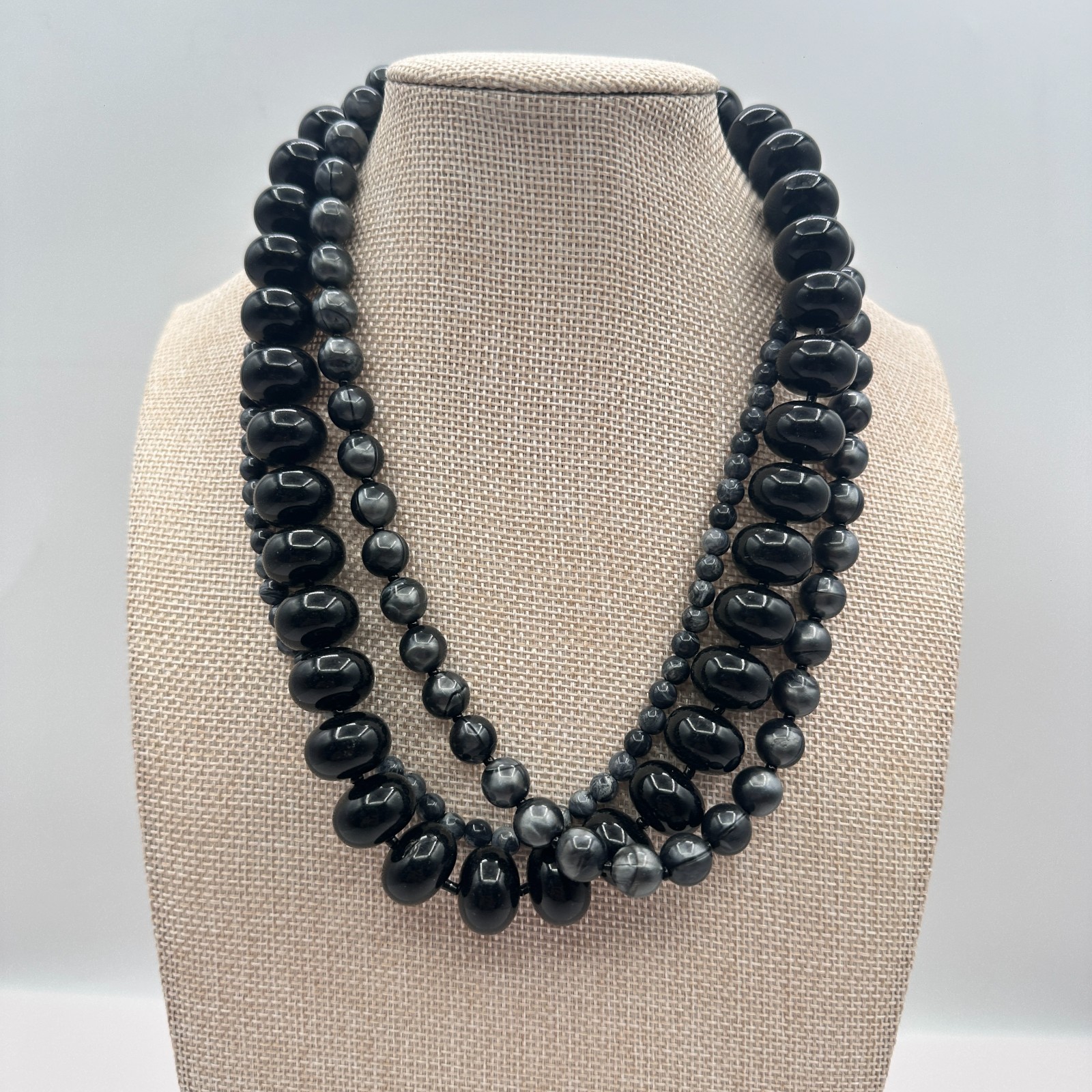Vintage 90s Multi-Strand Beaded Statement Necklace Boho Women’s Classic Jewelry
