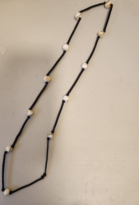 Vintage Black Coral Barrel Bead Necklace 30 inches