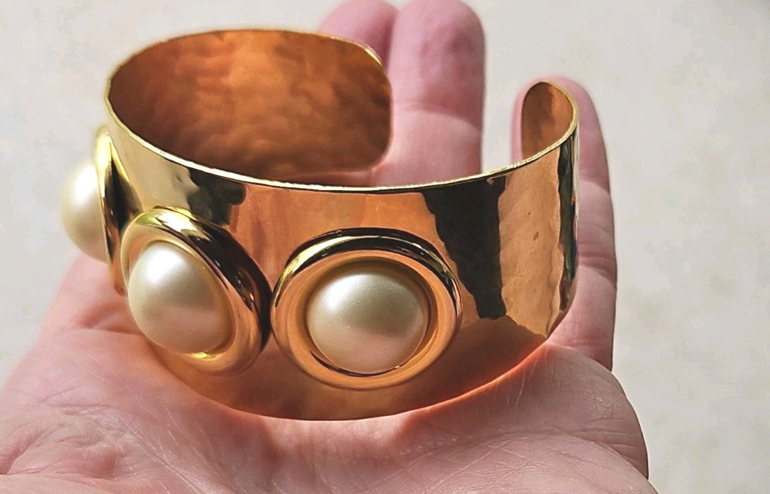 Vintage Costume Jewelry Bracelet Lot of 3 Hinged Clamper 5 Open Cuffs 1 Bangle