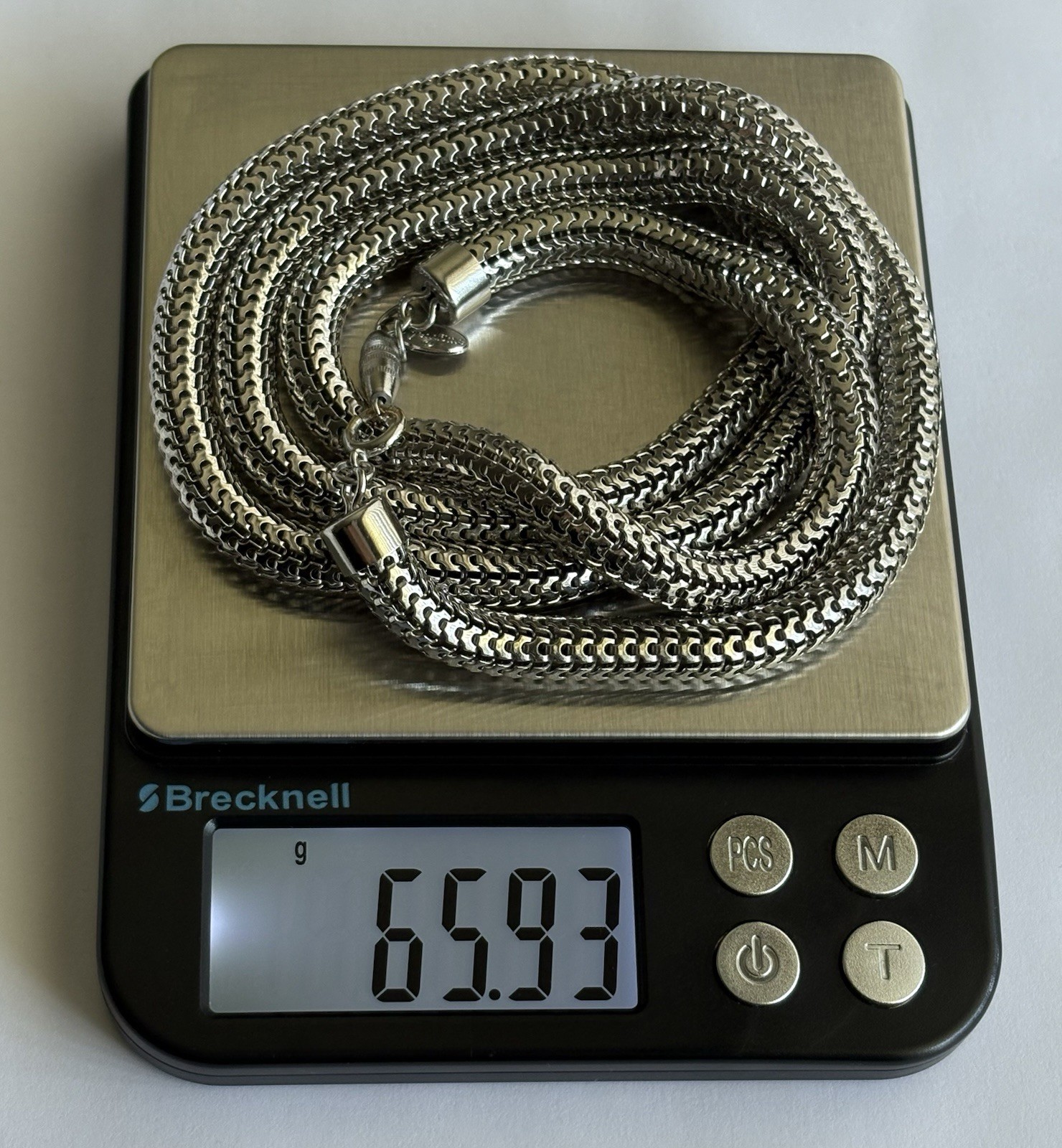 Vintage Vendôme Mesh Chain Silver Tone 36in Necklace 9mm wide 65.9g Statement