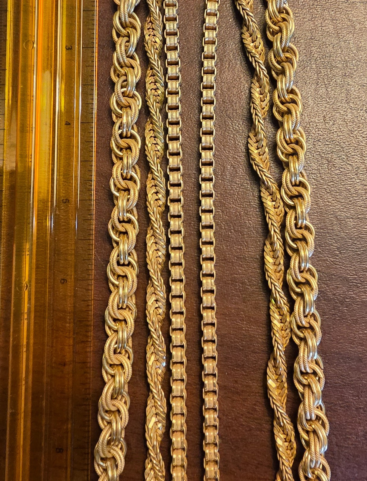 MIRIAM HASKELL MULTI GOLD ROPE CHAIN NECKLACE VINTAGE SIGNED WITH BOX