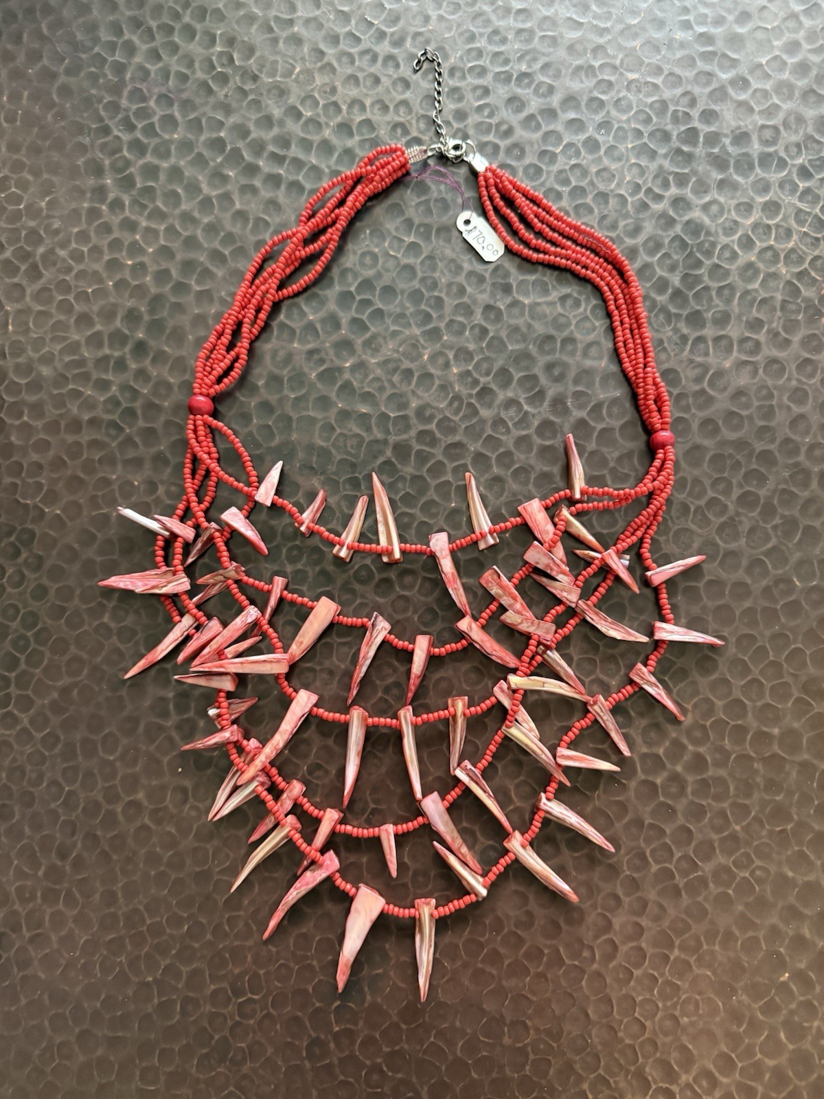Original Red Shell and Beads Necklace
