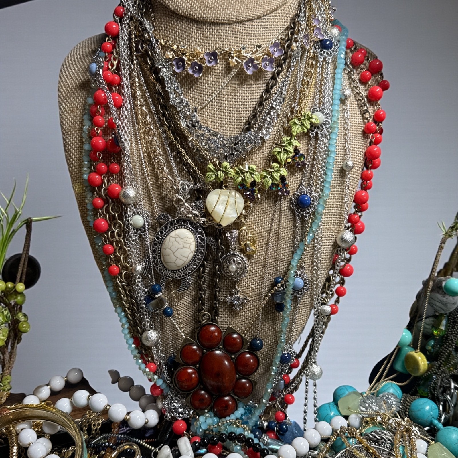 LOT Of 15 Pieces Used Costume Jewelry Vintage to Modern A Wearable Surprise!
